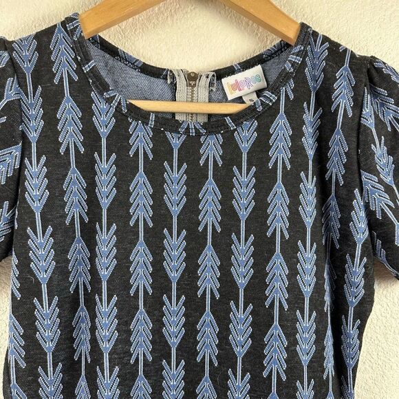 LuLaRoe Womens S Amelia Short Sleeve Midi Dress Arrow Print Black Brown Bohemian - Picture 3 of 8